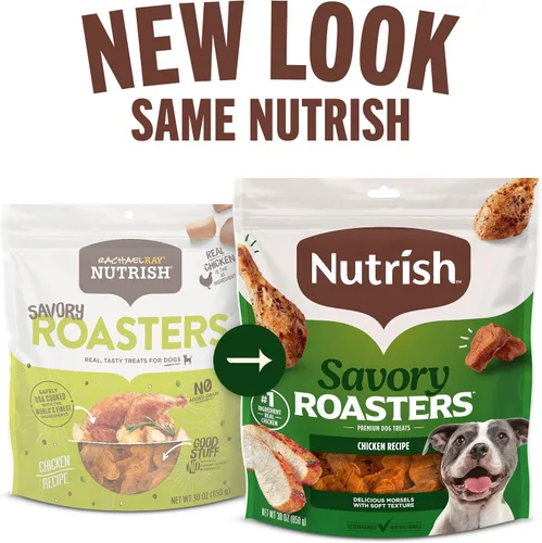 Vista 2 de Nutrish Savory Roasters - Golosinas de pollo para perros, relleno para calcetines de perro, bolsa de 30 onzas (Rachael Ray)
