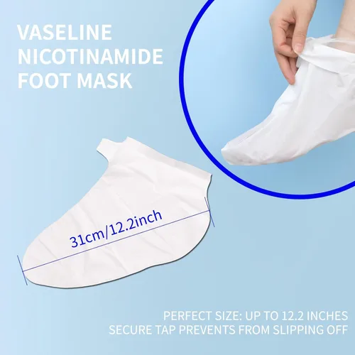 Vista 2 de ROUSE Mascarilla hidratante para pies, paquete de 5 calcetines hidratantes para spa, cuidado de pies agrietados y secos suaves - nicotinamida +