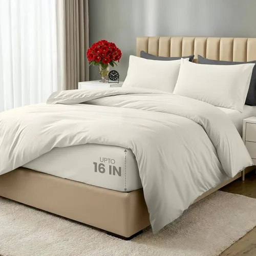 Vista 30 de Utopia Bedding Juego de funda de edredón tamaño individual - 2 piezas con cierre de cremallera - 1 funda de edredón 68X90 pulgadas y 1 funda de Beige