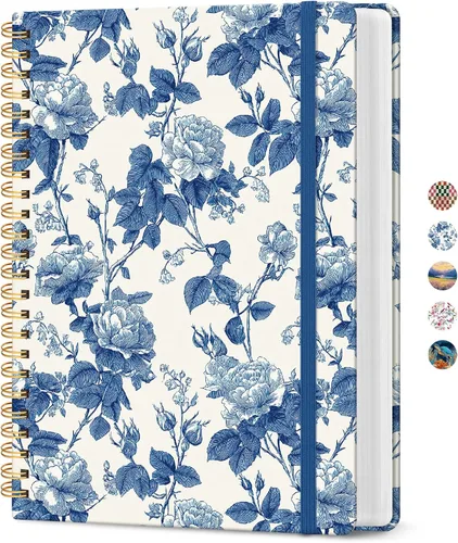 Vista 38 de Cuaderno rayado en espiral para el trabajo, 300 páginas gruesas B5 (7.1 x 10 pulgadas), diario a rayas universitarias para mujeres y escritura