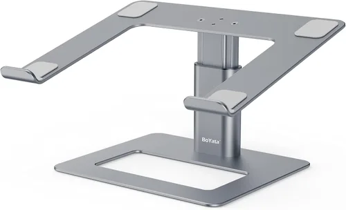 Vista 9 de BoYata Soporte para laptop, elevador de altura ajustable para portátiles de Negro