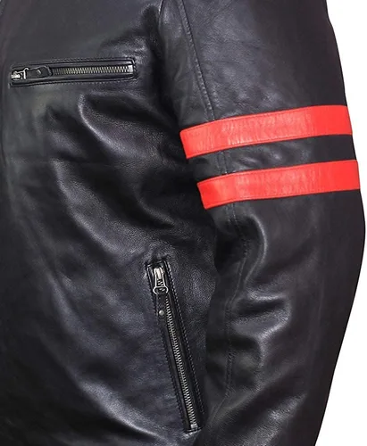 Vista 4 de ASNZ-72190999 - Chaqueta de piel de cordero para hombre, color negro