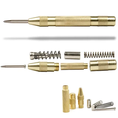 Vista 2 de 2 Pack Perforadora Central Automática, Herramienta de Perforación de Resorte Cargada de 13 cm, Herramienta de Perforación de Resorte de Latón