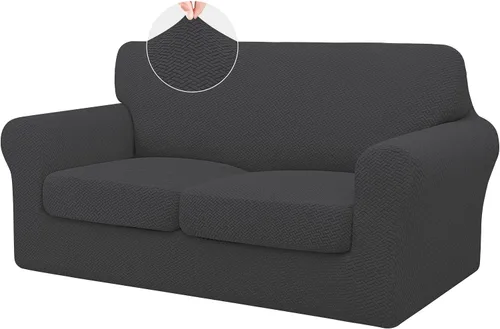 Vista 29 de ISSUNTEX 2 Piezas Fundas para Silla y Sofá de Alta Elasticidad Gruesas, Funda Suave para Sofá de 1 Cojín Separado, Tela Jacquard Funda Elástica