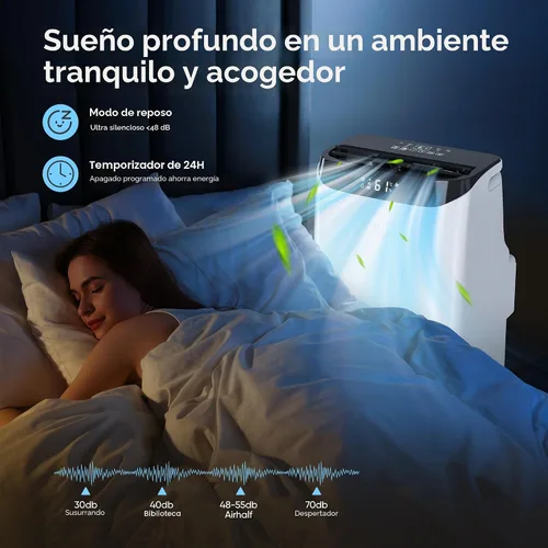 Vista 7 de Aire acondicionado portátil de 12,000 BTU que enfría hasta 500 pies cuadrados, unidad de CA portátil 3 en 1 de eficiencia energética con control