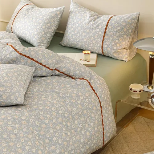 Vista 32 de Funda de edredón de algodón floral tamaño individual con volantes de encaje 100% algodón para adolescentes y niñas, juego de ropa de cama de 3