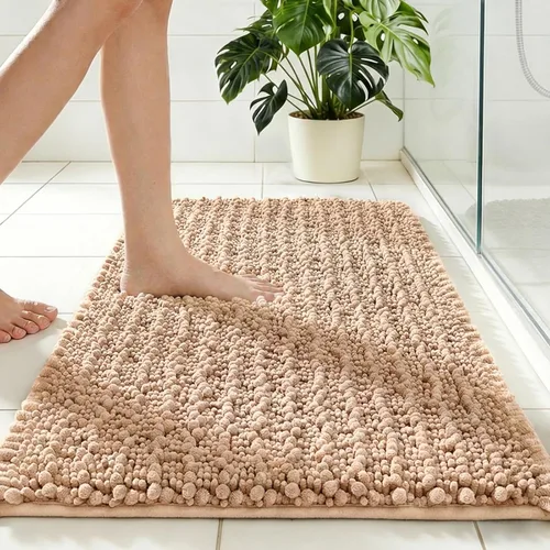 Vista 15 de Disolla Alfombra de baño pequeña, antideslizante, lavable, color beige, 17 x 24 pulgadas, súper absorbente, suave, alfombra de baño de felpilla