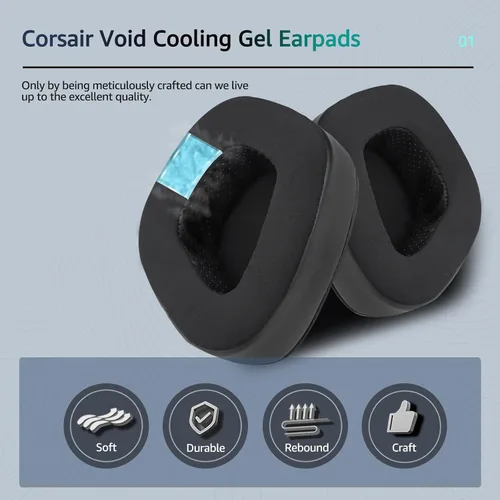 Vista 3 de Frozen - Almohadillas de repuesto para auriculares Corsair Void Pro inalámbricos/con cable, compatibles con auriculares Corsair Void Elite