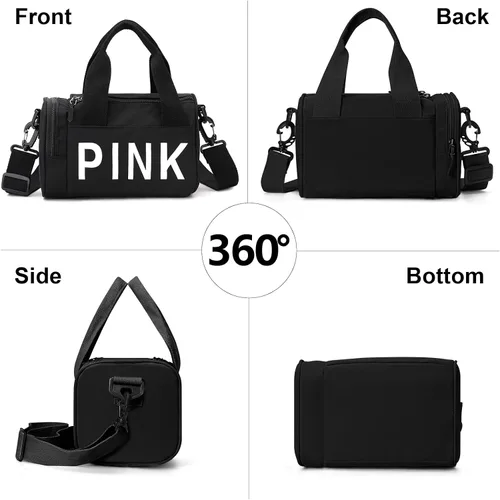Vista 2 de Mini bolsa cruzada pequeña para gimnasio para mujeres y hombres, bonita bolsa de lona pequeña, bolsa deportiva estética, bolsa de gimnasio