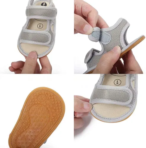 Vista 7 de Sandalias de bebé para niños y niñas premium transpirable antideslizante suela de goma infantil verano al aire libre zapatos para niños primeros