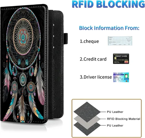 Vista 150 de Funda para chequera para hombres y mujeres, cartera de cuero RFID con ranuras para tarjetas de crédito, soporte de cheques duplicados personales