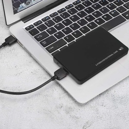 Vista 5 de Disco duro móvil, caja de disco duro, material ABS Interfaz USB 3.0 de alta velocidad para WINDOWS7/XP/Vista discos duros de 2.5 pulgadas (negro)