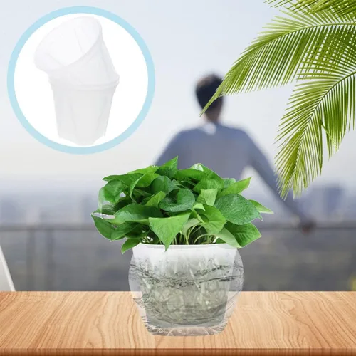 Vista 9 de Scicalife Maceta de plástico para guardería, maceta transparente para control de raíces, maceta de un galón para jardín, patio, balcón, oficina