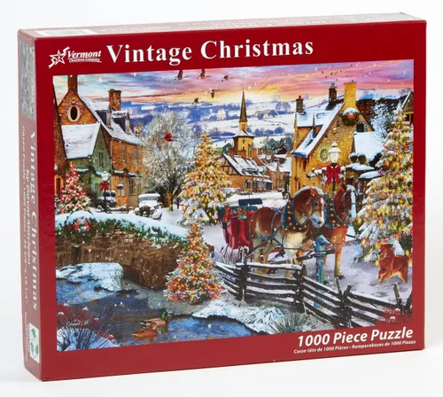 Vista 2 de Vermont Christmas Company Rompecabezas de Navidad vintage de 1000 piezas