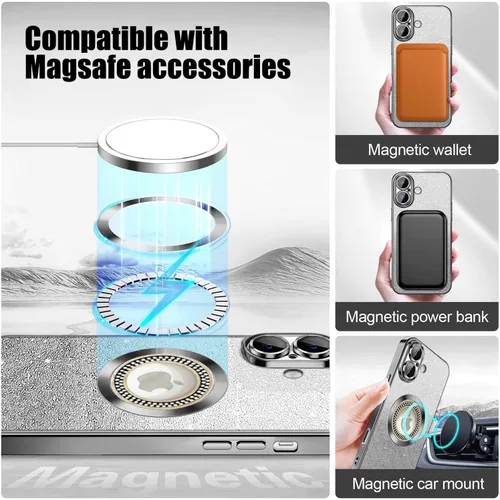Vista 19 de Misscase Funda magnética con purpurina para iPhone 11 compatible con MagSafe, protección completa, delgada, a prueba de golpes, antiarañazos