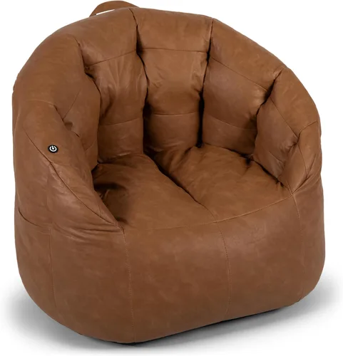 Vista 24 de Big Joe Milano - Silla de Puf con Cuero Montana Negro Vibe