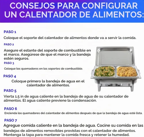 Vista 7 de Juego de bufé de platos de roce (paquete de 4) Chafers 8QT buffet servidores y calentadores, servidores de roces con cubiertas, catering, chafer