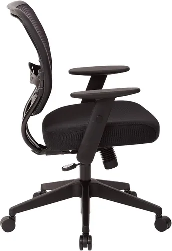 Vista 6 de Space Seating Serie 55 - Silla de escritorio de oficina ajustable con soporte lumbar integrado, malla negra