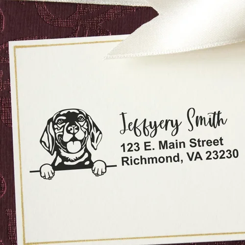 Vista 28 de American Bulldog Stamp Duo, Custom Return Address for Dog Lovers, Personalized Mail Mark for Letters and Cards