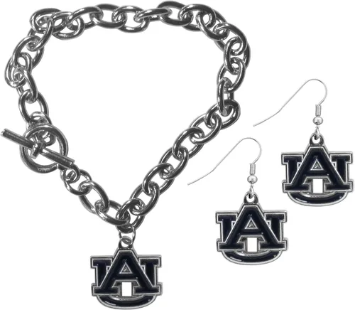 Vista 13 de Siskiyou Sports NCAA unisex-adult Chain Bracelet and Dangle Earring Set