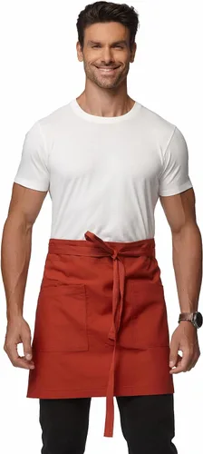 Vista 10 de Delantal unisex medio bistro delantal servidor con bolsillos impermeable 4251BY