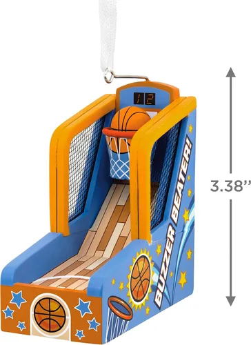 Vista 4 de Hallmark Adorno navideño de juego de tiro de baloncesto