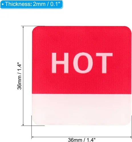 Vista 2 de PATIKIL Etiqueta autoadhesiva para agua caliente/fría, paquete de 3 pares/6 calcomanías cuadradas acrílicas para fregaderos de grifos, rojo/azul