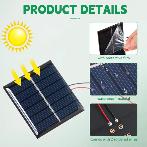 Vista 3 de Kanayu 30 piezas de mini paneles solares 3V 120MA pequeñas células solares policristalinas a granel kits de sistema de bricolaje módulo de panel