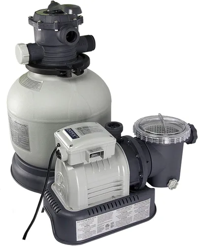 Vista 8 de Intex Krystal - Bomba de filtro de arena transparente para piscinas sobre el suelo, 12 pulgadas, 110-120 V con GFCI