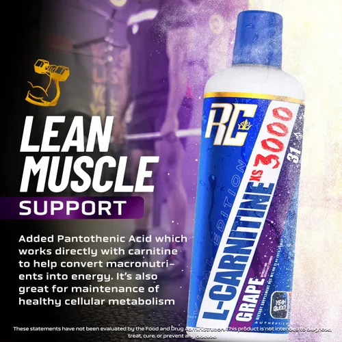 Vista 5 de Ronnie Coleman Signature Series L-Carnitine XS 3000 Líquido, metabolismo de aminoácidos y apoyo de fuerza muscular magra, sin estimulantes, sin