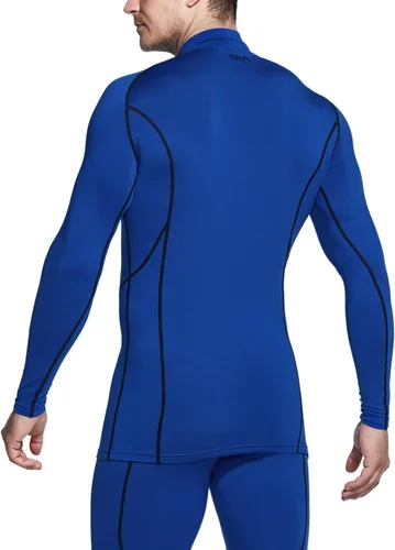 Vista 4 de TSLA - paquete de 1 o 2 camisas térmicas de compresión de manga larga para hombre cuello alto falsocuello de tortuga para deportes invierno