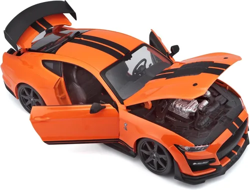 Vista 2 de Maisto - Modelo a escala 1/18 compatible con Mustang Shelby GT500 2020 (naranja)