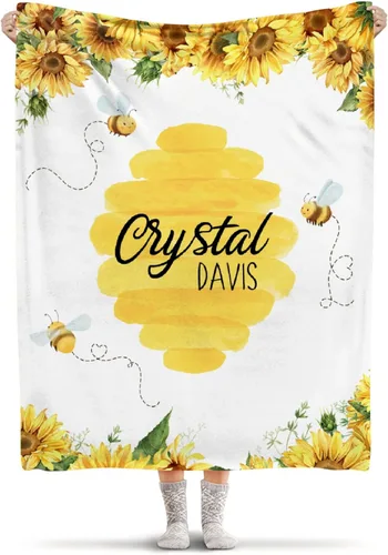 Vista 35 de Manta de franela ligera de abeja, regalos para niñas y mujeres en todas las estaciones, manta para cama, sofá, 30 x 40 pulgadas, para bebé/mascotas