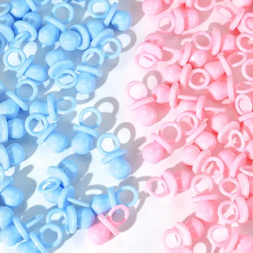 Vista 9 de 36 chupones de plástico para juego de baby shower, chupetes de baby shower de 2.75 pulgadas, chupetes azules para decoración de baby shower
