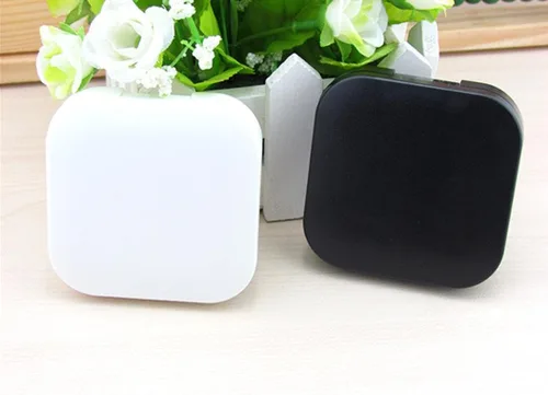 Vista 2 de Estuche portátil para lentes de contacto, kit de viaje, contenedor de espejo (negro + blanco)