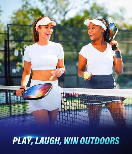 Vista 7 de Hicober Juego de 2 palas de pickleball aprobadas por USAPA con 6 bolas, paletas de superficie de fibra de vidrio para hombres y mujeres, mezcla