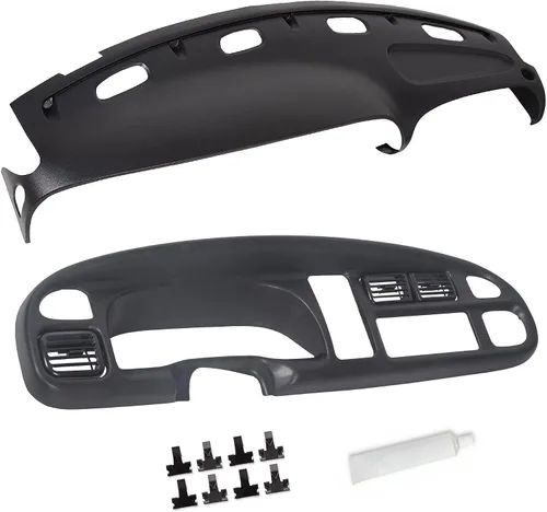 Vista 11 de ECOTRIC Cubierta de Tablero Compatible con Dodge Ram 1500 1998-2001/Dodge Ram 2500 3500 1998-2002, Cubierta Negra para Tablero