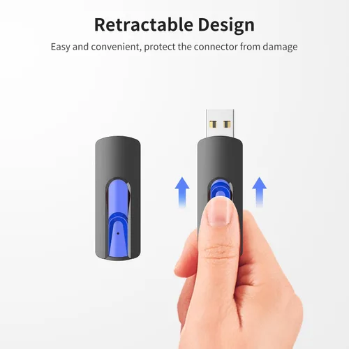 Vista 5 de RAOYI 10 unidades de unidades de memoria USB de 4 GB deslizantes retráctiles a granel USB 2.0 pulgar, unidad de salto, unidad de cremallera
