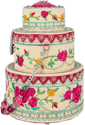Vista 8 de Mary Frances Layers of Love Beaded Top Handle Wedding Cake Bridal Handbag