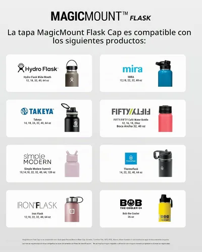Vista 13 de Scosche MFMS22 MagicMount Flask - Botella de agua de acero inoxidable de 22 onzas con soporte de montaje MagSafe para teléfono, frasco aislado 12H