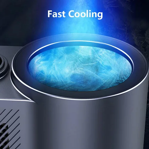 Vista 5 de Riloer Taza portátil inteligente 2 en 1 para automóvil, con calefacción y refrigeración, para café, bebidas, leche, cerveza, refrigerador, pantalla