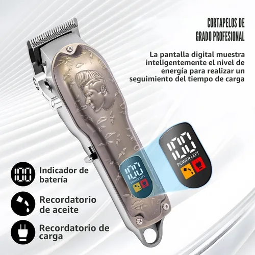 Vista 3 de Juego de cortapelos profesional, cortapelos para hombres, recortador de patillas en forma de T, afeitadora eléctrica, kit de salón de belleza