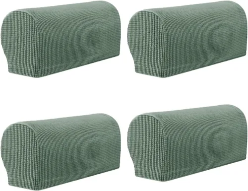 Vista 8 de vctops 4 fundas elásticas para reposabrazos de color sólido, antideslizantes, para sillas, sofá, sillón, fundas para sofá reclinable con pasadores