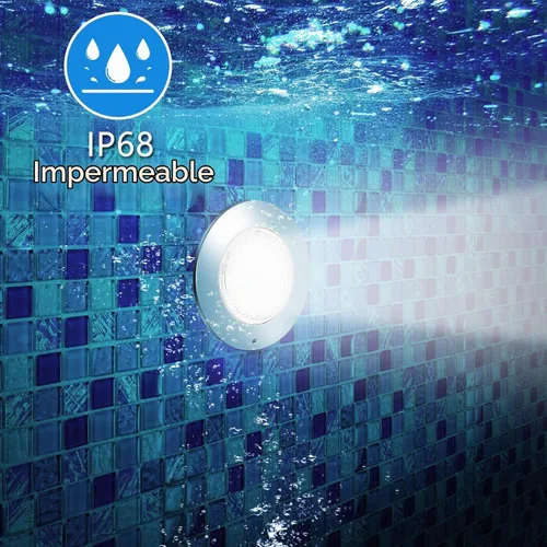 Vista 3 de Luz de piscina LED RGB de 10 pulgadas para piscinas enterradas 54W Color Changing Pool Light with 50FT Cord, APP and Remote Control for Easy Pool