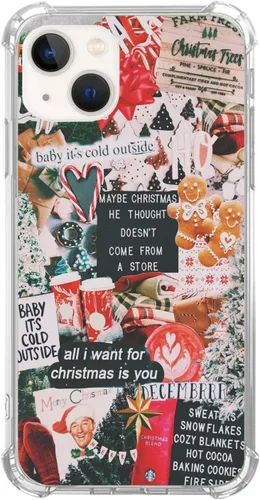Vista 9 de Funda de teléfono con collage de invierno para iPhone 14, funda de collage de Navidad para niñas, mujeres y hombres, funda única de TPU de moda