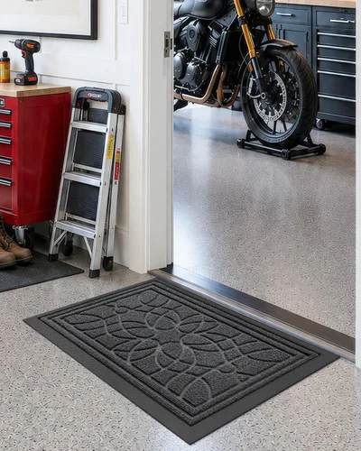 Vista 4 de DEXI Tapete para puerta delantera, 17 x 30 pulgadas, resistente Gris