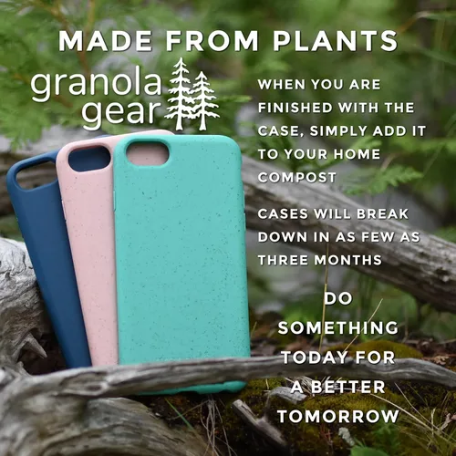 Vista 3 de Funda ecológica para iPhone 6/6s/7/8/SE, sin plástico, hecha de plantas, nieve alpina