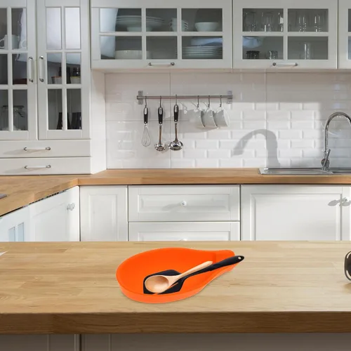Vista 6 de Cabilock 2 soportes de silicona para cucharas y almohadillas de almacenamiento de utensilios de cocina para estufa, sin diseño, ideal para cuchara