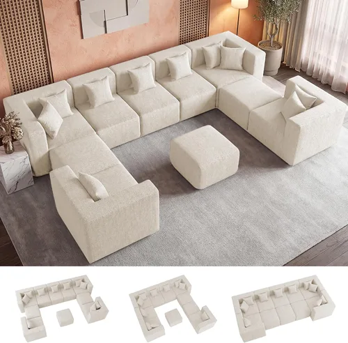 Vista 57 de MONVANE Sofá cama convertible de 55.5 pulgadas, sofá cama 2 en 1 sin hueso con bolsillo de almacenamiento, cómodo sofá de asiento profundo