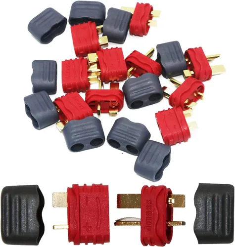 Vista 11 de Amass - 10 pares de conectores en T actualizados de la funda Deans Conector Deans Plug para piezas RC (10 pares de enchufe en T)